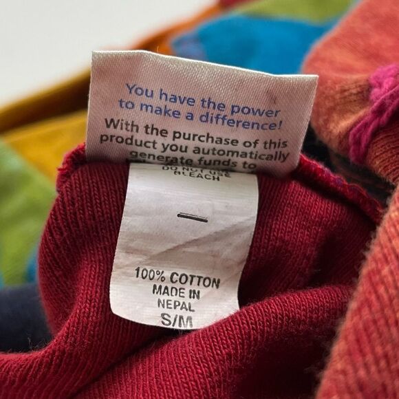 Greater Good Network Hoodie Full Zip Patchwork Nepal Hippie Boho Small Medium - Picture 8 of 9